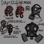 Drawings of various gas masks